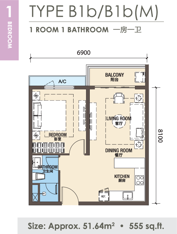 1 Bedroom 3